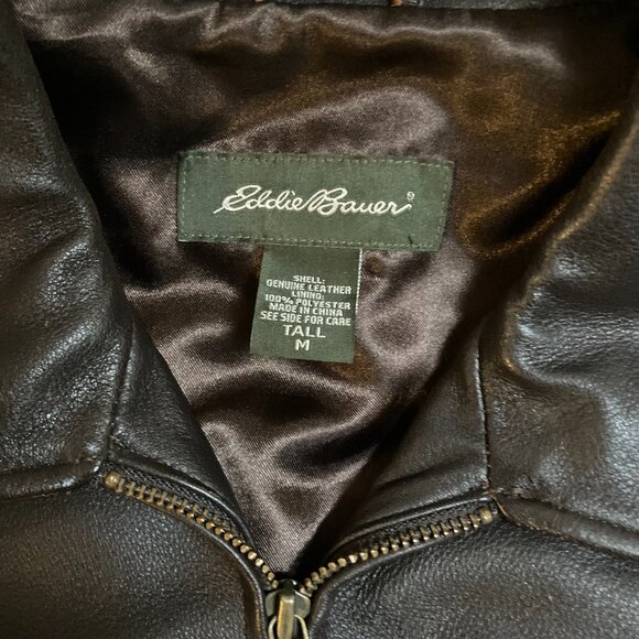 Eddie Bauer brown leather jacket - Picture 2 of 3
